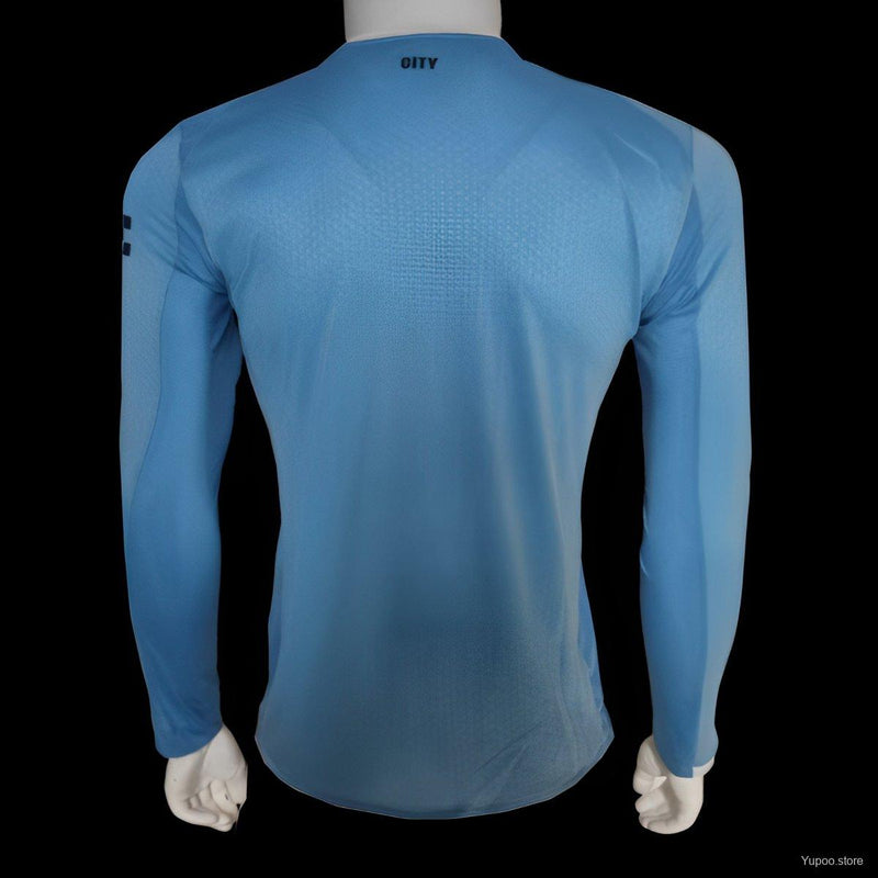 Camisa Manga Comprida Manchester City 2025-26 Home Versão Jogador