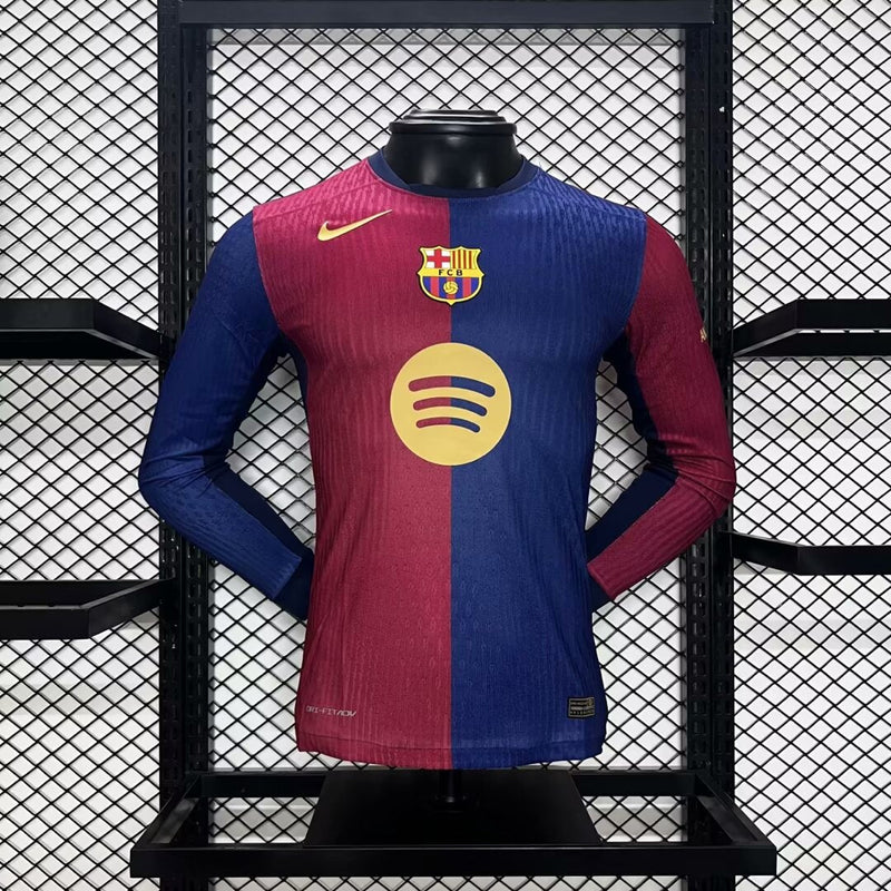 Camisa Manga Comprida FC Barcelona 2024-25 Home Versão Jogador