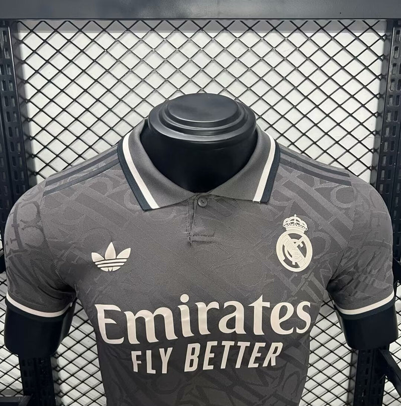 Camisa Real Madrid CF 2024-25 Away Preta Versão Jogador