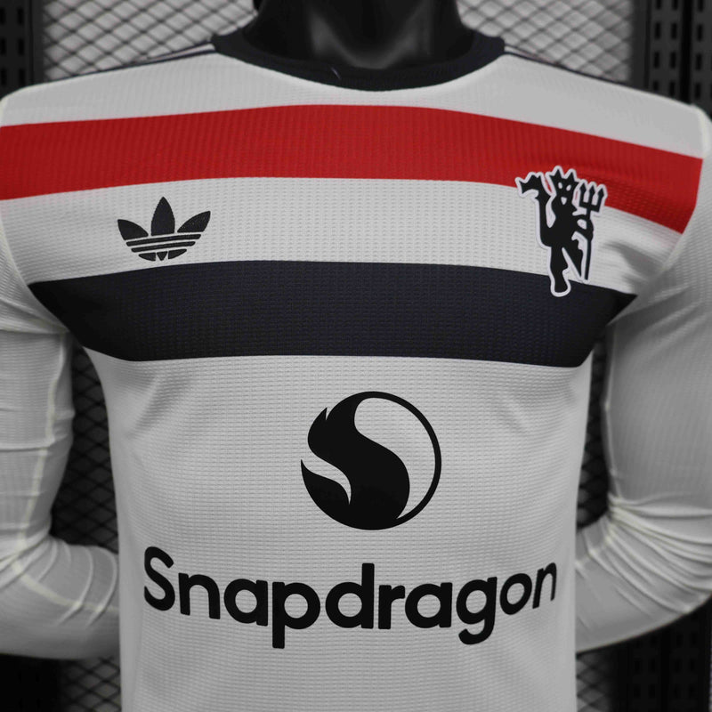 Camisa Manga Comprida Manchester United 2024-25 Away Versão Jogador