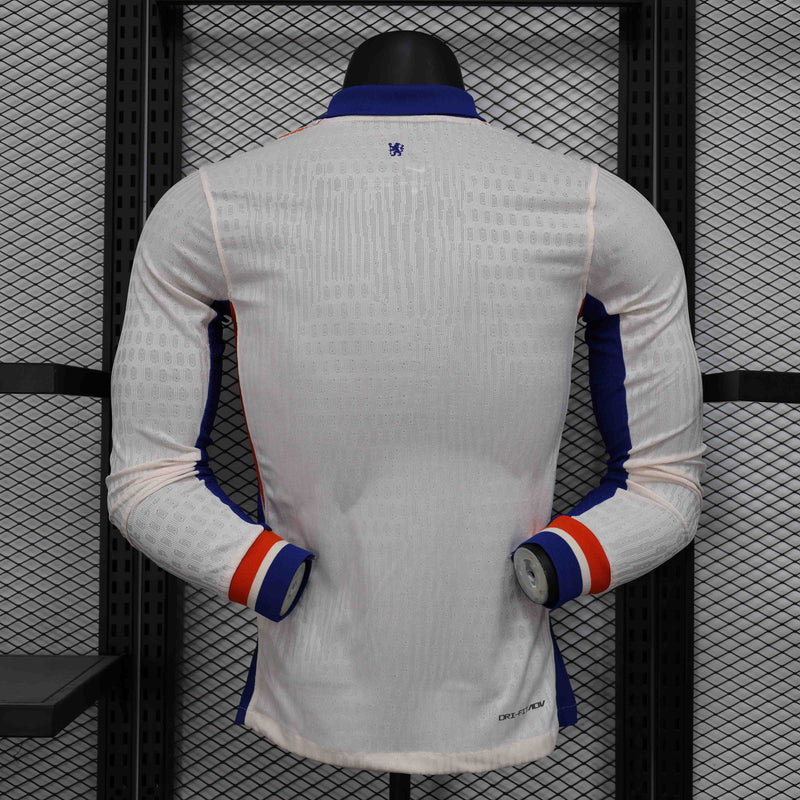 Camisa Manga Comprida Chelsea 2024-25 Away Branca Versão Jogador