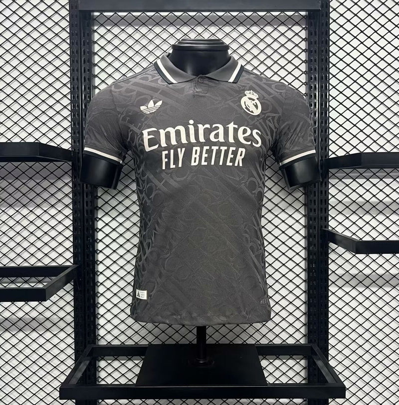 Camisa Real Madrid CF 2024-25 Away Preta Versão Jogador