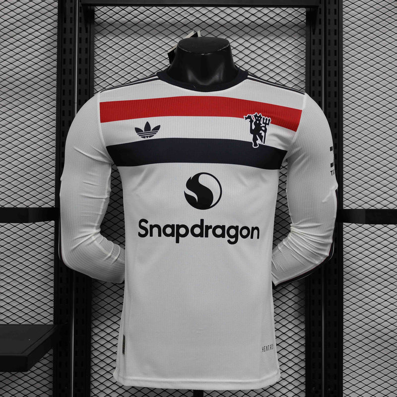Camisa Manga Comprida Manchester United 2024-25 Away Versão Jogador