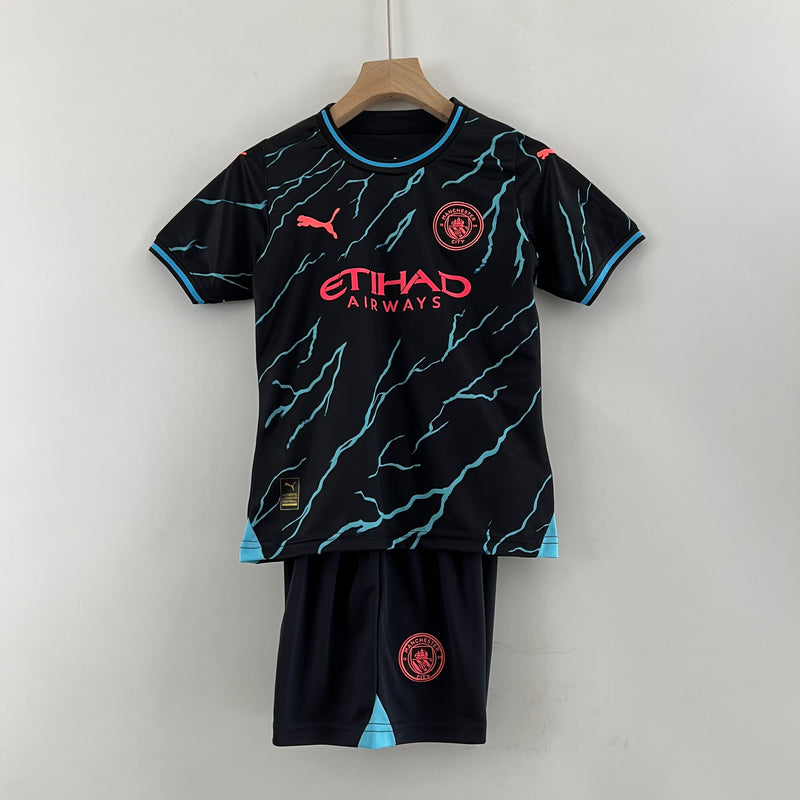 Conjunto Infantil Manchester City 2023/24 - Terceira