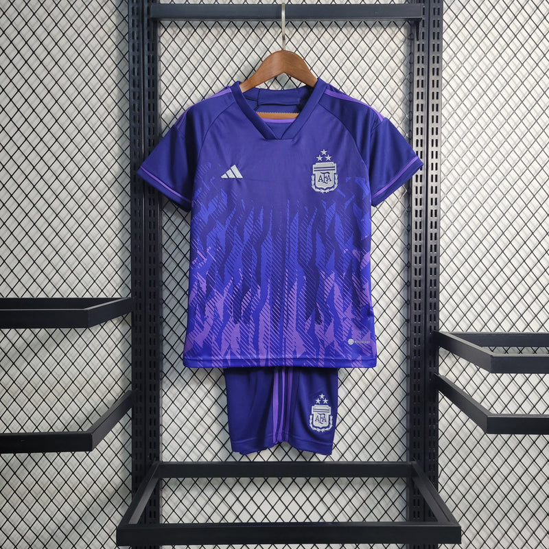 Conjunto Infantil Argentina 2022/23 - Away Torcedor Pro